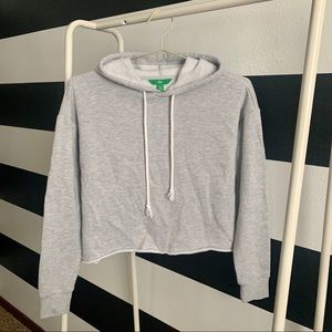 Dip Cropped Hoodie Heather Gray Size M